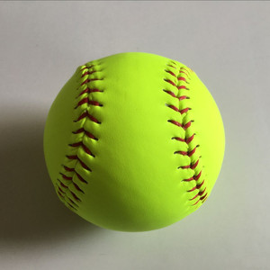 标准12英寸垒球PVC皮软木芯一般练习用垒球手工缝线球二个颜色