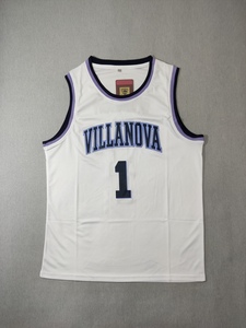 篮球服运动背心嘻哈潮流美式NCAA维拉诺瓦大学1号白色刺绣球衣