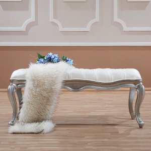 欧式全实木床前凳 新古典卧室床边脚凳长凳换鞋凳欧式床尾凳现货