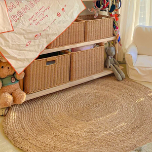 草编圆形地毯蒲草编织客厅地垫入户门脚垫服装店草垫铺地板卧室垫