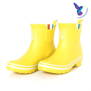 evercreatures英国雨靴雨鞋女鞋成人水鞋防滑防水鞋靴套黄色短筒
