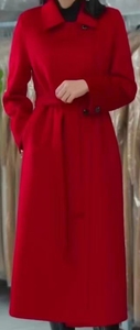 女红时尚气质长款双面羊绒大衣收腰显瘦赫本风羊毛外套清仓特价