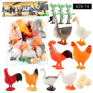 出口国家的地理仿真塑胶家禽鸡鸭鹅摆件儿童玩具动物静态模型