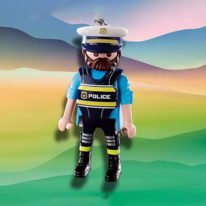 playmobil摩比世界儿童玩具警察海盗钥匙圈男女孩积木礼物钥匙链