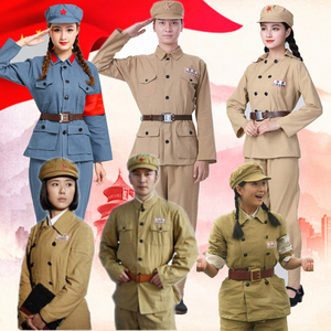 红军解放志愿军装抗美援朝服装50式49式列宁服装双排扣军装演出服