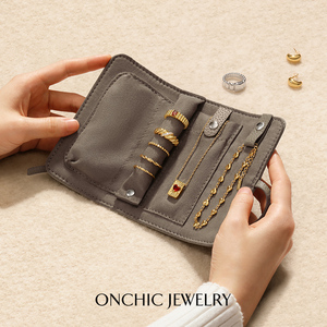 Onchic便携首饰包收纳袋子旅行高级感项链戒指耳环随身首饰盒手饰