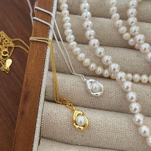 【小豆豆】纯银925银珍珠项链轻奢小众高级感叠戴毛衣链时髦吊坠