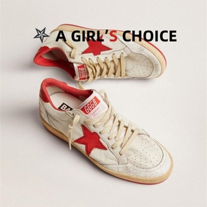 2024年韩版做旧红星星小脏鞋女系带复古休闲平底真皮红尾脏脏板鞋