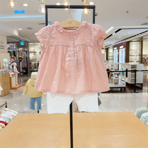 minkmui小星星韩国童装专柜代购2024夏1儿童甜美透气外穿套装0672