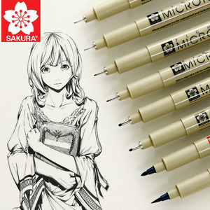 樱花牌线稿勾线笔美术专用套装漫画手绘设计建筑速写针管笔可加墨