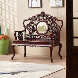 红木非酸清式宝座双人椅沙发椅实木禅意茶桌组合靠背椅打坐椅