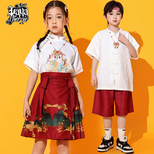 六一儿童演出服汉服中国风马面裙合唱服小学生班服啦啦队表演服装
