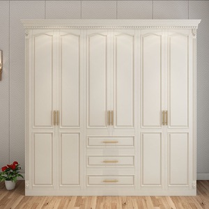 美式全实木衣柜白色白蜡木简约欧式卧室整体大衣柜定制储物收纳柜