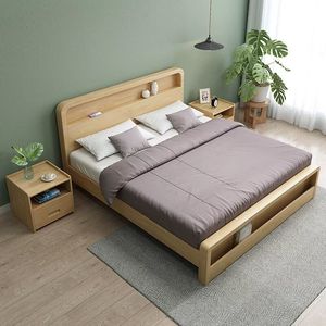 实木床北欧风1.8米1.5米高箱储物床现代简约经济型全实木卧室家具