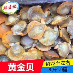 半壳黄金扇贝8斤冷冻黄金贝自助海鲜烧烤食材鲜活速冻虾夷扇贝