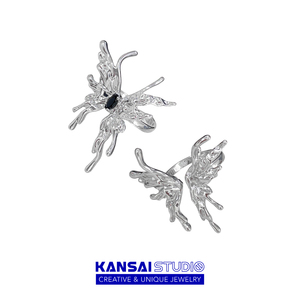 KANSAI小众设计蝴蝶戒指高级感个性指环夸张时尚开口可调节手饰品