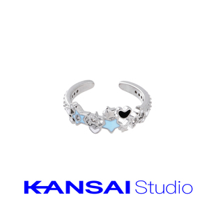 KANSAI字母星星情侣戒指小众设计冷淡风个性指环时尚男女手饰品潮