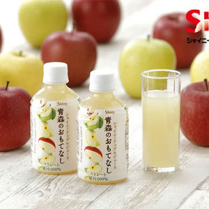 日本进口shiny青森100%苹果汁三种苹果混合纯果汁原汁饮料280ml