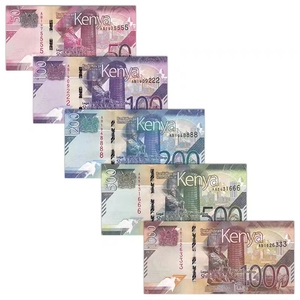 全新UNC 肯尼亚5张(50,100,200,500,1000先令)大全套 纸币 2019年