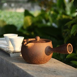 陶瓷煮茶器烤奶罐罐茶煮茶壶侧把壶炭茶炉围炉功夫茶具陶壶碳明火