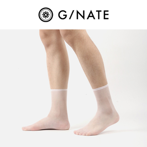 及图GNATE 男士超薄白色丝袜夏日短筒丝袜日系TNT商务正装丝袜3双