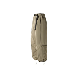 micby 美式复古基础款纯色褶皱隐藏式口袋抽绳户外宽松休闲伞兵裤