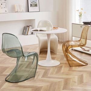 网红亚克力椅子餐椅小户型舒适透明潘东椅现代简约时尚靠背塑料椅