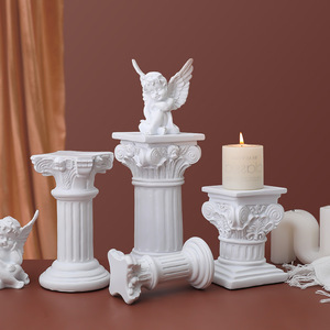 美式罗马柱天使家居布置摆件阳台烛台装饰造景拍照道具婚庆摆件
