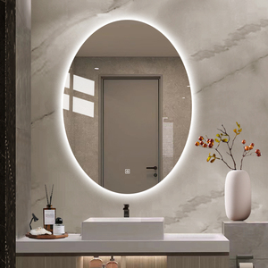 智能椭圆形浴室镜子带灯led镜北欧卫生间镜子壁挂墙发光厕所镜子