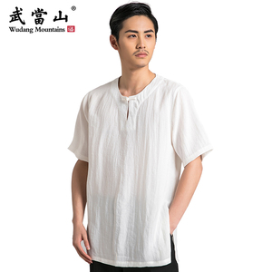 武当山服饰夏季新品男式休闲太极服短袖休闲练功服布衣中式上衣