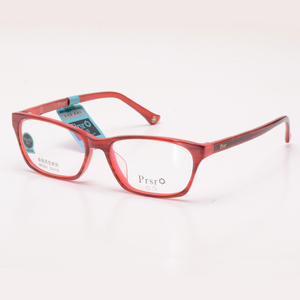 正品prsr帕莎眼镜框架女暗酒红条纹方框时尚简洁大方优雅秀气全框