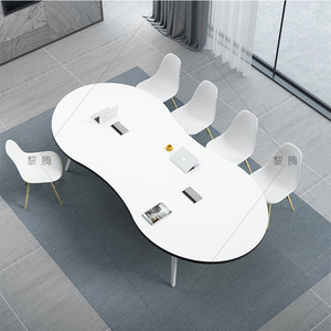 会议桌长桌椭圆大小型创意8字型简约现代培训桌洽谈办公桌椅组合