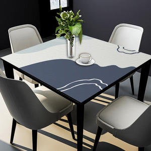 四方桌布轻奢高级感大方桌子正方形饭桌台布防水防油家用硅胶桌垫