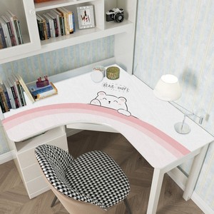 弧形拐角书桌桌垫异形办公室桌垫l型工位桌面垫转角书桌面保护垫