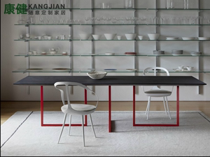 极简实木办公桌创意长方形会议桌简约轻奢设计师书桌个性时尚餐桌