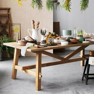 北欧风麦肯伯实木餐桌长方形家用客厅大桌子长条桌原木书桌工作台