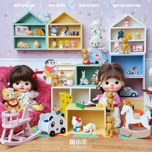 糖小条娃用儿童房场景ob11家具迷你微缩模型blythe娃屋柜子玩具