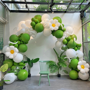 森系绿色气球拱门支架氛围装饰场景气氛布置开业周年庆店门口活动