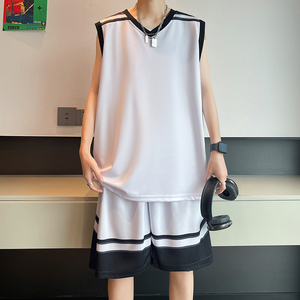 初中学生篮球服青少年夏装速干球衣男冰丝t恤高中生大童运动套装