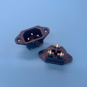大电流品字插座公座 带耳朵螺丝接线AC电源插头加厚铜片机箱AC-04