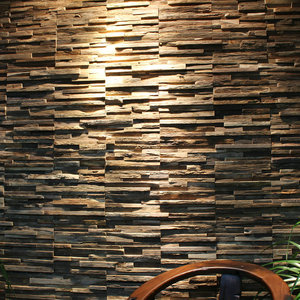 实木马赛克电视背景墙老船木老木头风化木原木木质中式客厅装饰墙