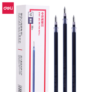 得力S760中性笔芯碳素笔芯水笔替芯签字笔芯子弹头0.5 20支装
