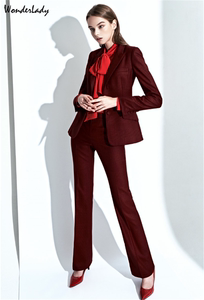 韩国设计师品牌代购 正品 TOYKEAT 女装红色格子经典款西装裤子