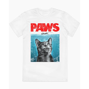 经典可爱动漫Paws Cat爪子猫 古着Bintage高街oversize短袖T恤
