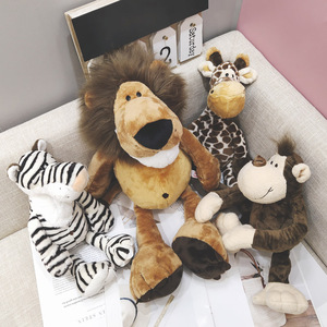 狮子毛绒玩具猴子公仔老虎玩偶长颈鹿布娃娃睡觉抱枕女生可爱床上