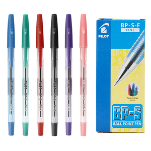 日本PILOT百乐圆珠笔学生办公BP-S--F彩色中油笔0.7mm经典透明杆顺滑好写啄木鸟彩色手账原子笔