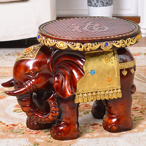创意镇宅坐凳仿木凳红木实木色门口小象换鞋凳招财客厅大象矮凳子