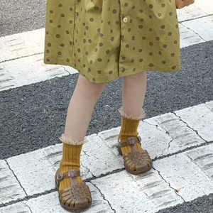 女童咖啡色袜子夏季中筒袜薄款纯棉堆堆袜儿童木耳韩系洋气宝宝袜