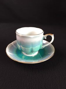 西洋古董欧洲名瓷玛瑙绿贵族下午茶咖啡杯碟古董咖啡杯收藏欧式