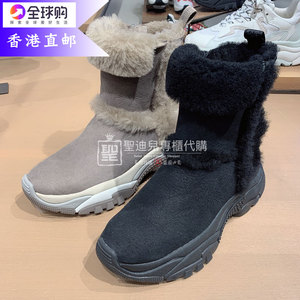 香港代购ASH女鞋20新款羊皮毛一体短筒雪地靴增高运动老爹鞋女靴